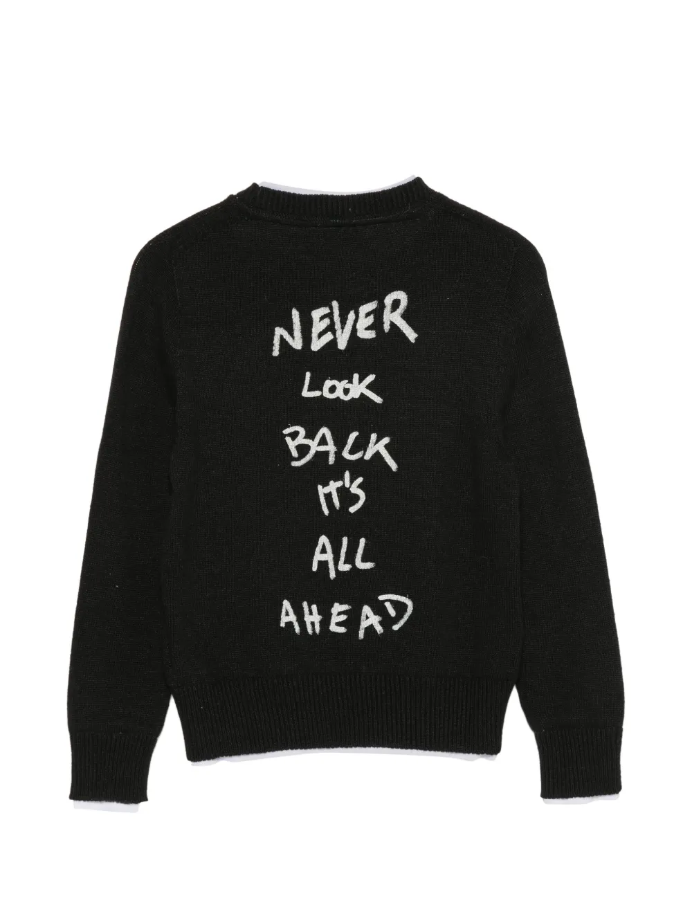 MSGM Kids Gelaagde trui met geborduurd logo Zwart