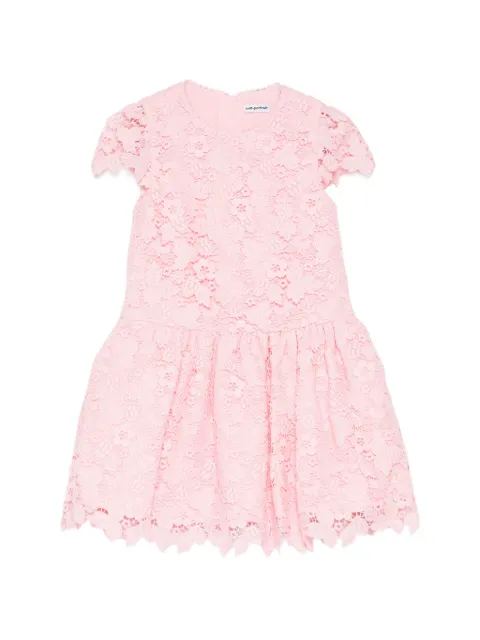 Self-Portrait Kids floral-lace flared dress