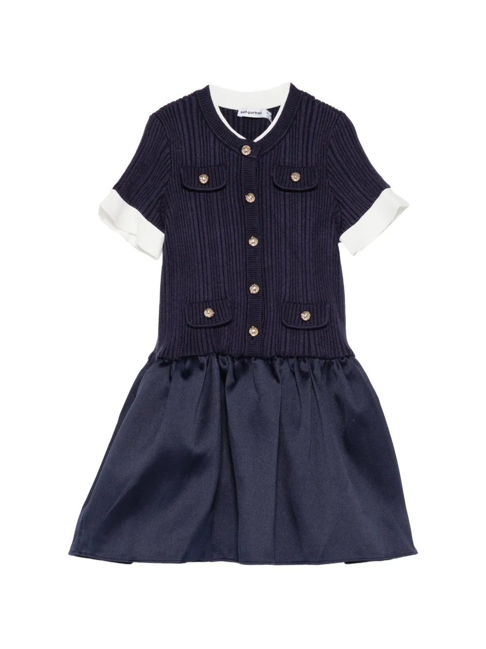 Self-Portrait Kids Taffeta dress - Blu