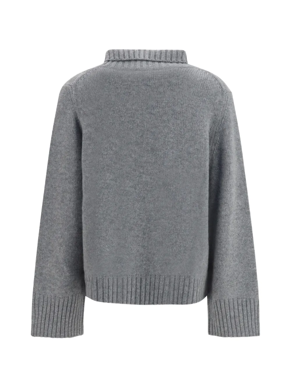 Allude Trui met hoge hals en geribbelde manchetten Grijs