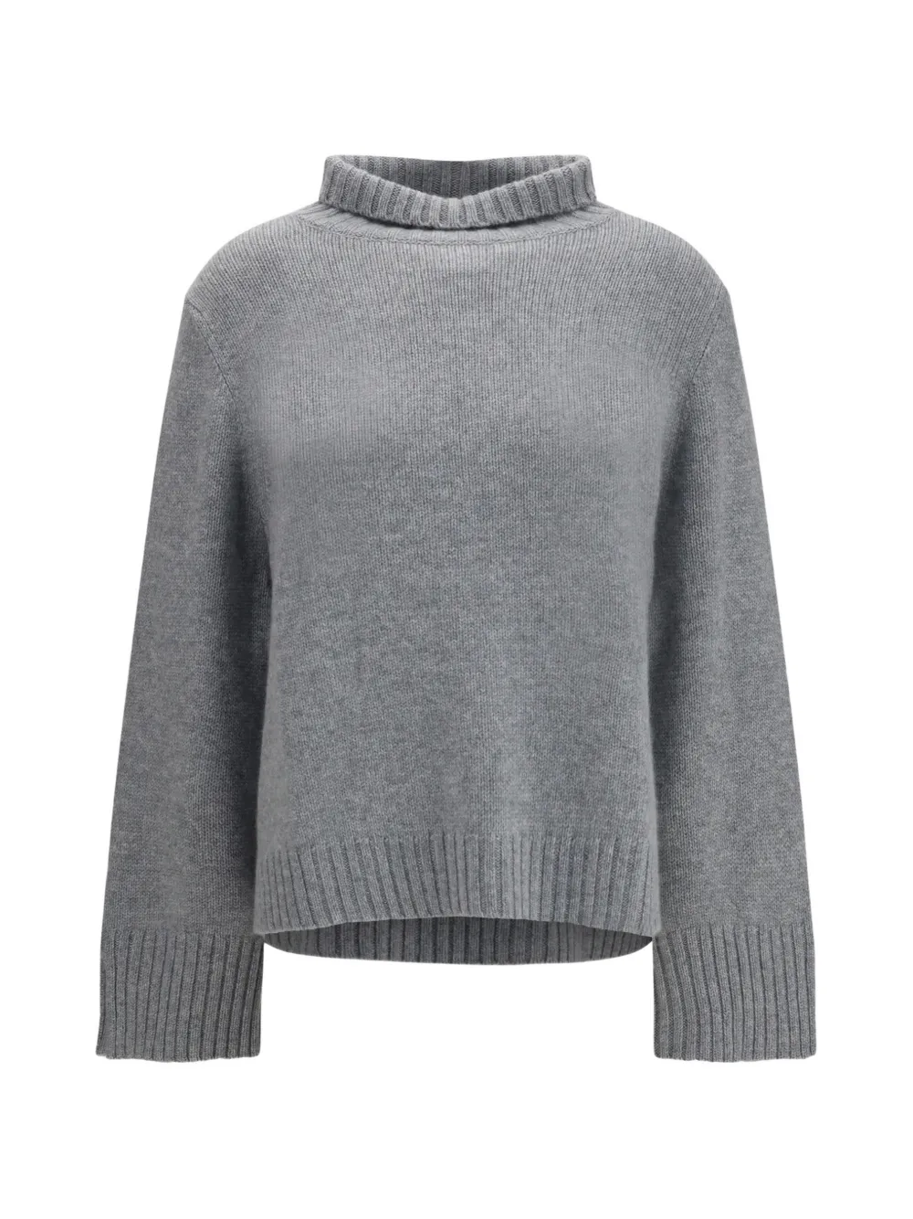 Allude high-neck ribbed-cuff sweater - Grau