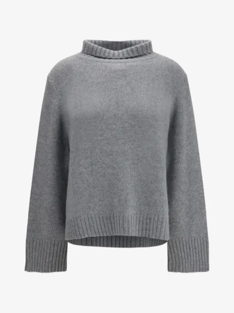 Allude high-neck ribbed-cuff sweater