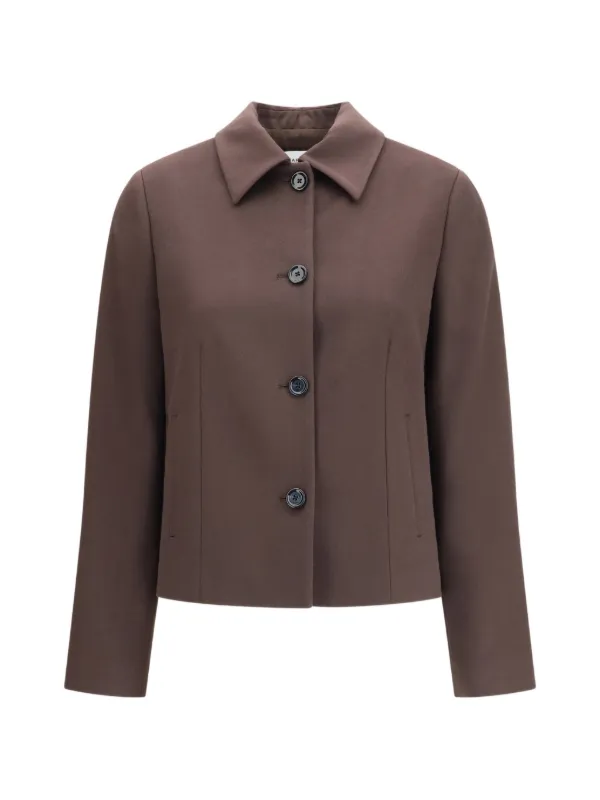 Lardini Button-fastening Collared Jacket in Brown