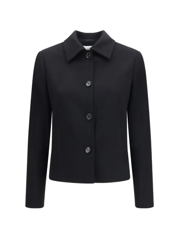 Lardini Button-up Pointed-collar Jacket in Black