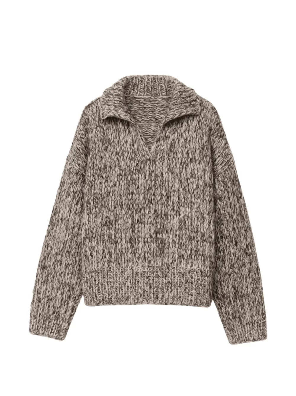 Iris Von Arnim Hermina chunky-knit polo-collar sweater - Toni neutri