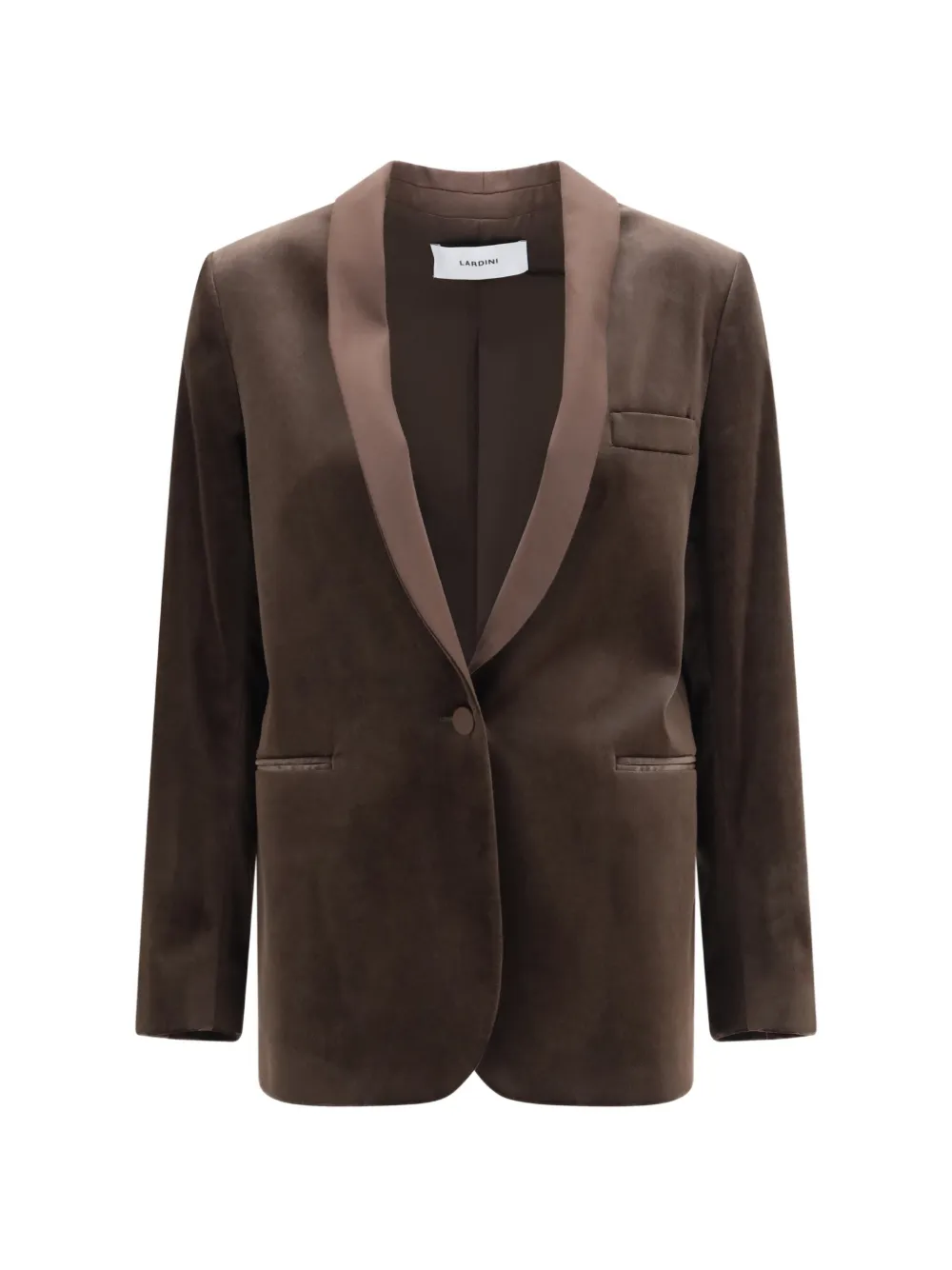 Lardini velvet shawl-lapel jacket - Braun