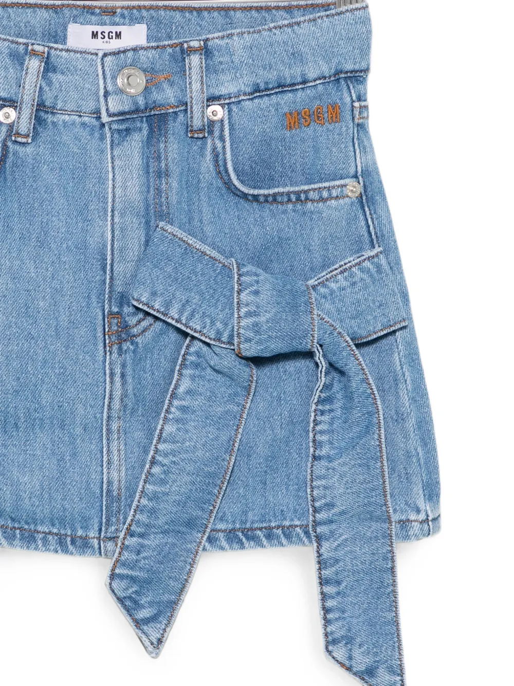 MSGM Kids Rok met strikdetail Blauw