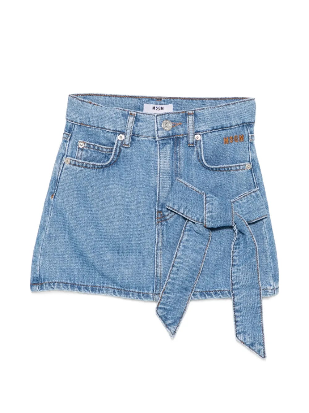 MSGM Kids bow-detail skirt - Blau