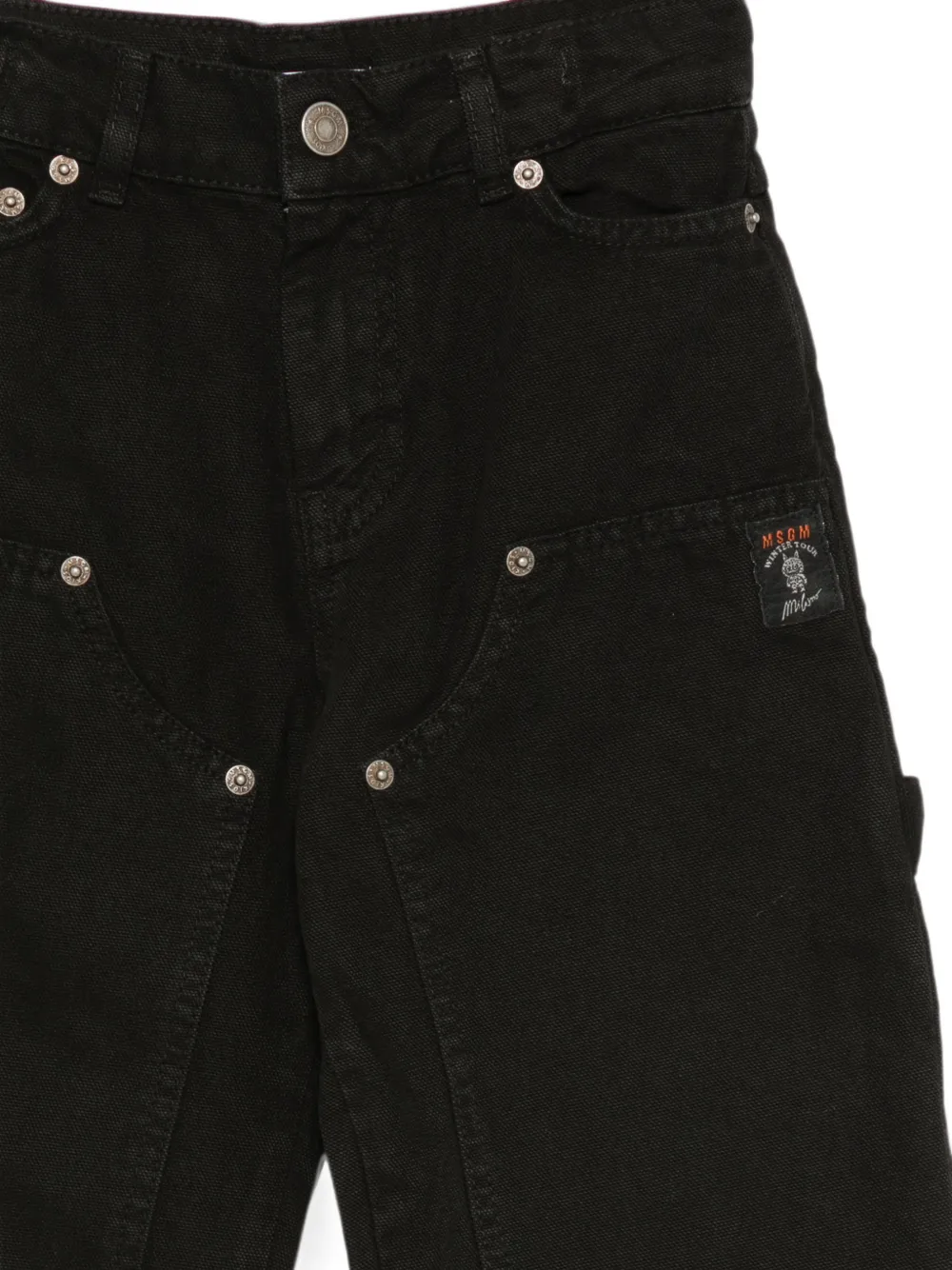 MSGM Kids Jeans verfraaid met klinknagel en logopatch Zwart