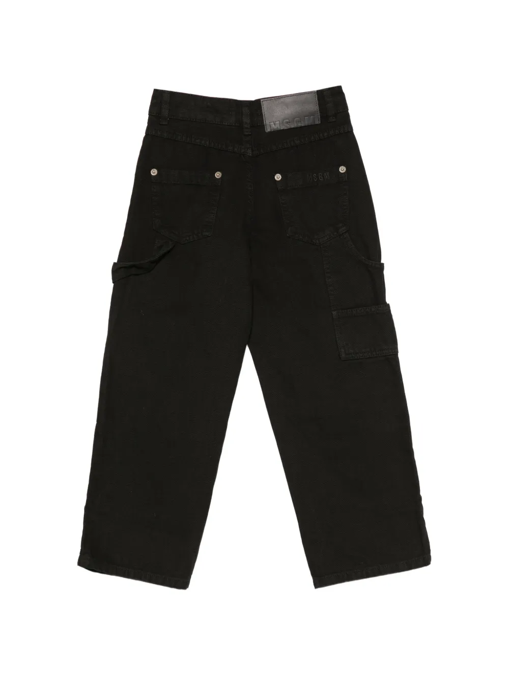 MSGM Kids Jeans verfraaid met klinknagel en logopatch Zwart