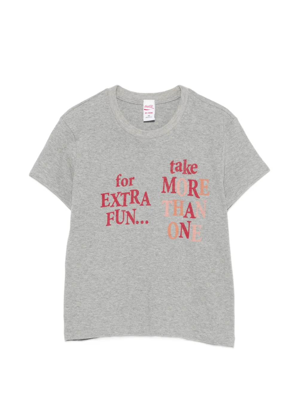 RE/DONE x Coca Cola slogan-print T-shirt - Grigio