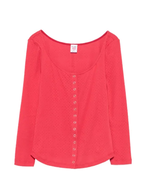 RE/DONE x Hanes pointelle-knit snap-button top