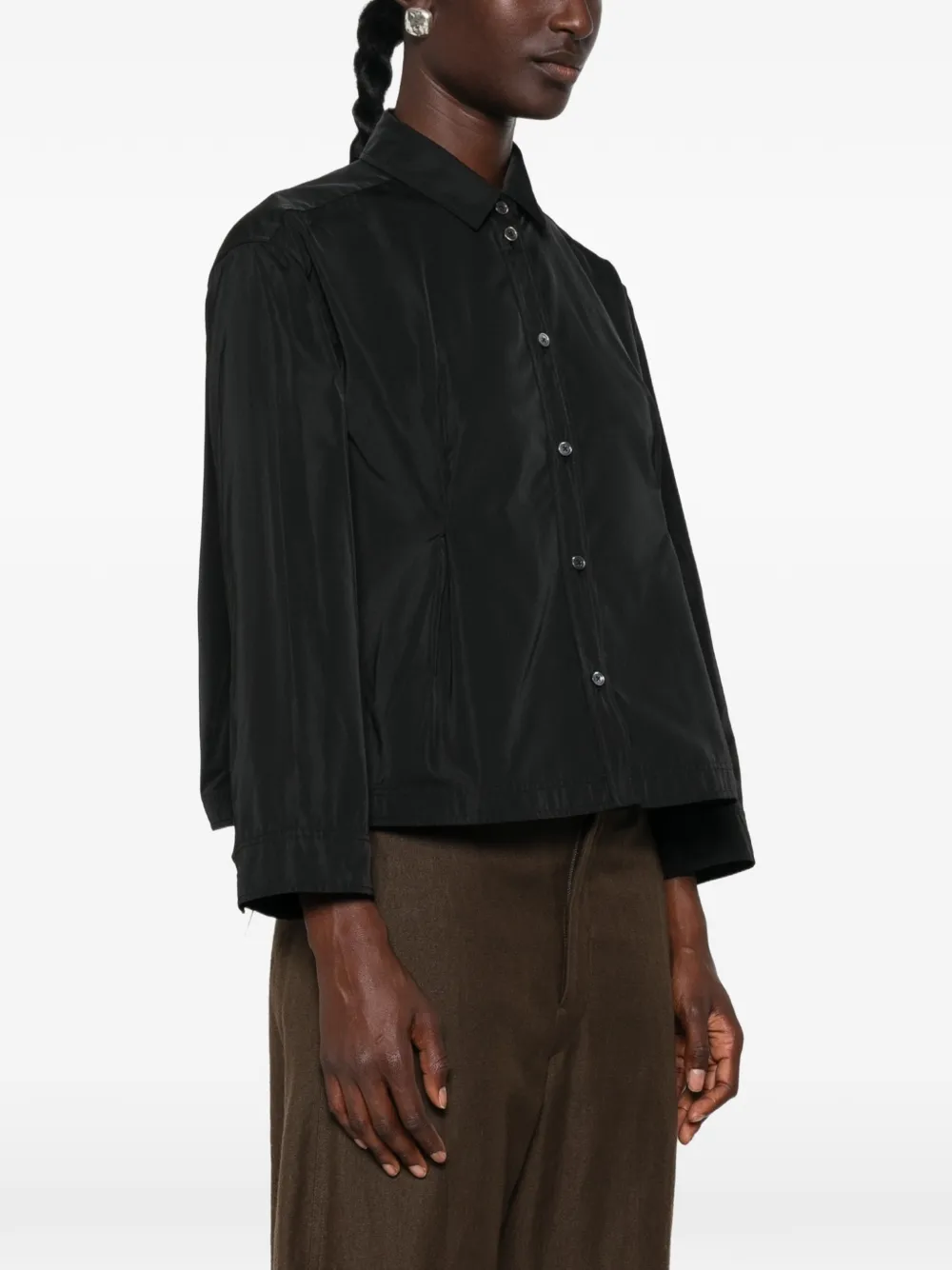Jil Sander Overhemd met geplooid detail Zwart