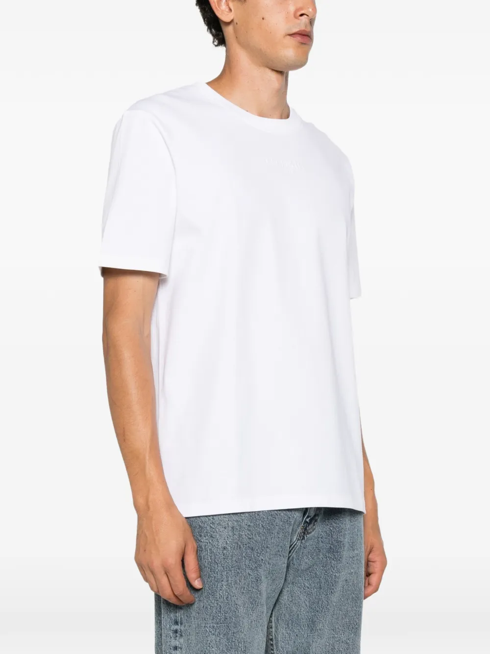 Balmain logo-embroidered T-shirt Wit