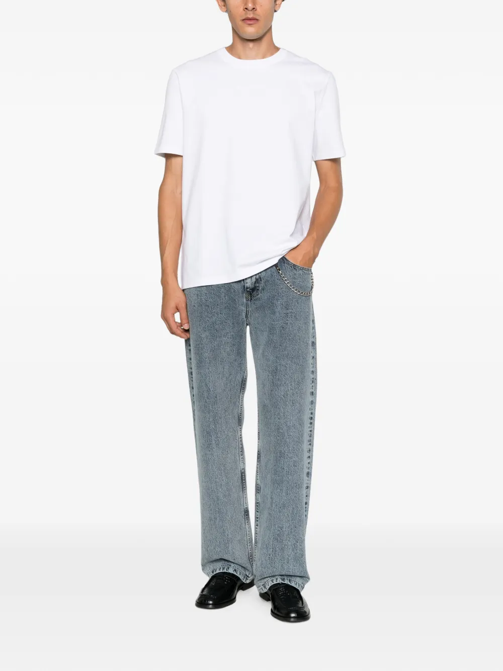 Balmain logo-embroidered T-shirt Wit