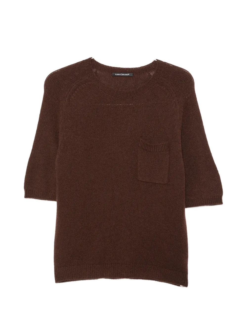 Luisa Cerano patch-pocket raglan-sleeve sweater - Marrone