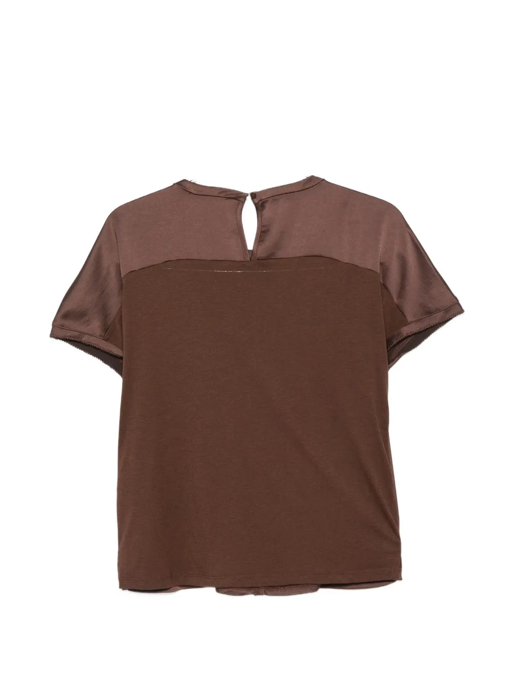 Luisa Cerano satin-finish panelled top Bruin