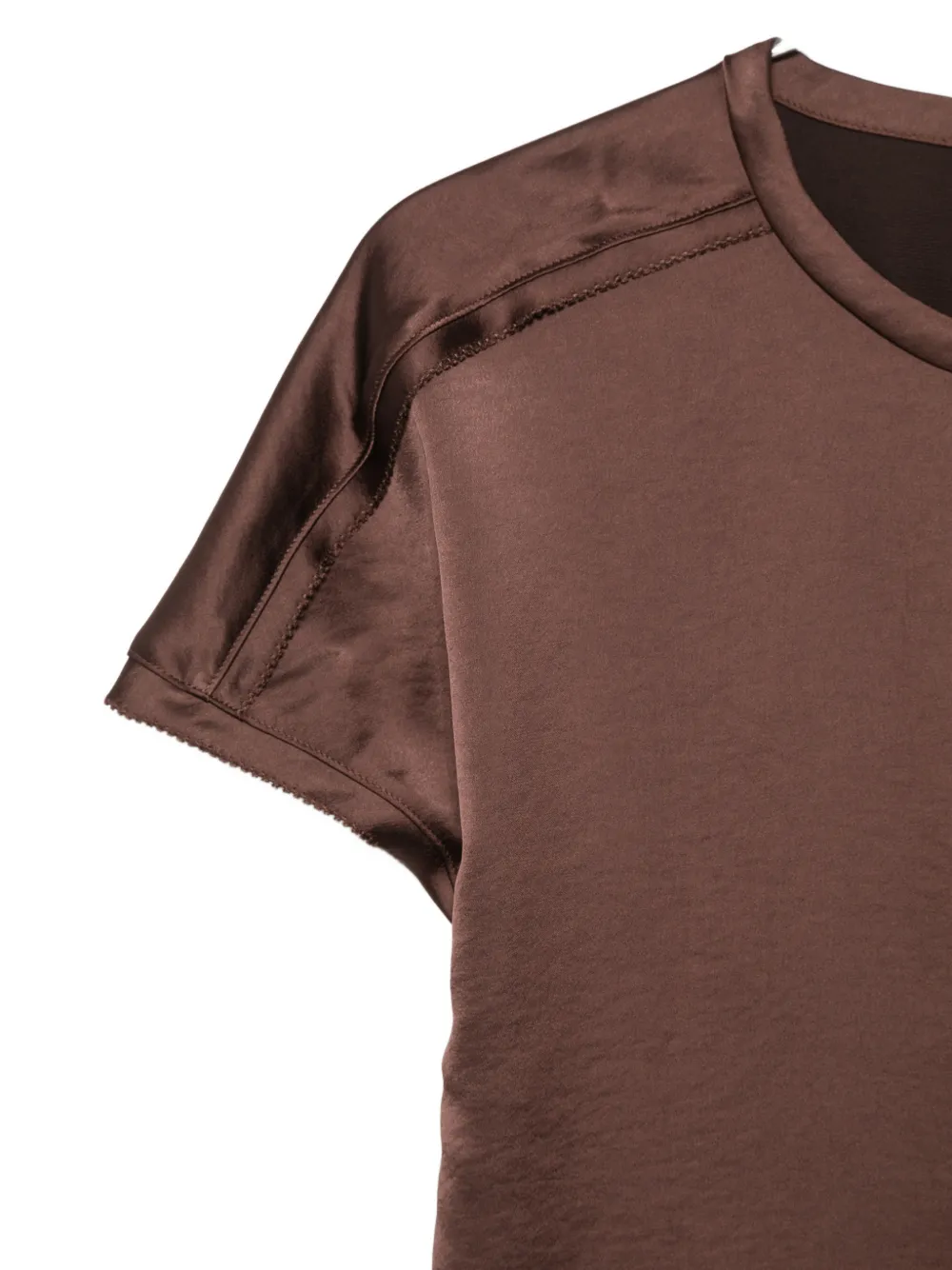 Luisa Cerano satin-finish panelled top Bruin