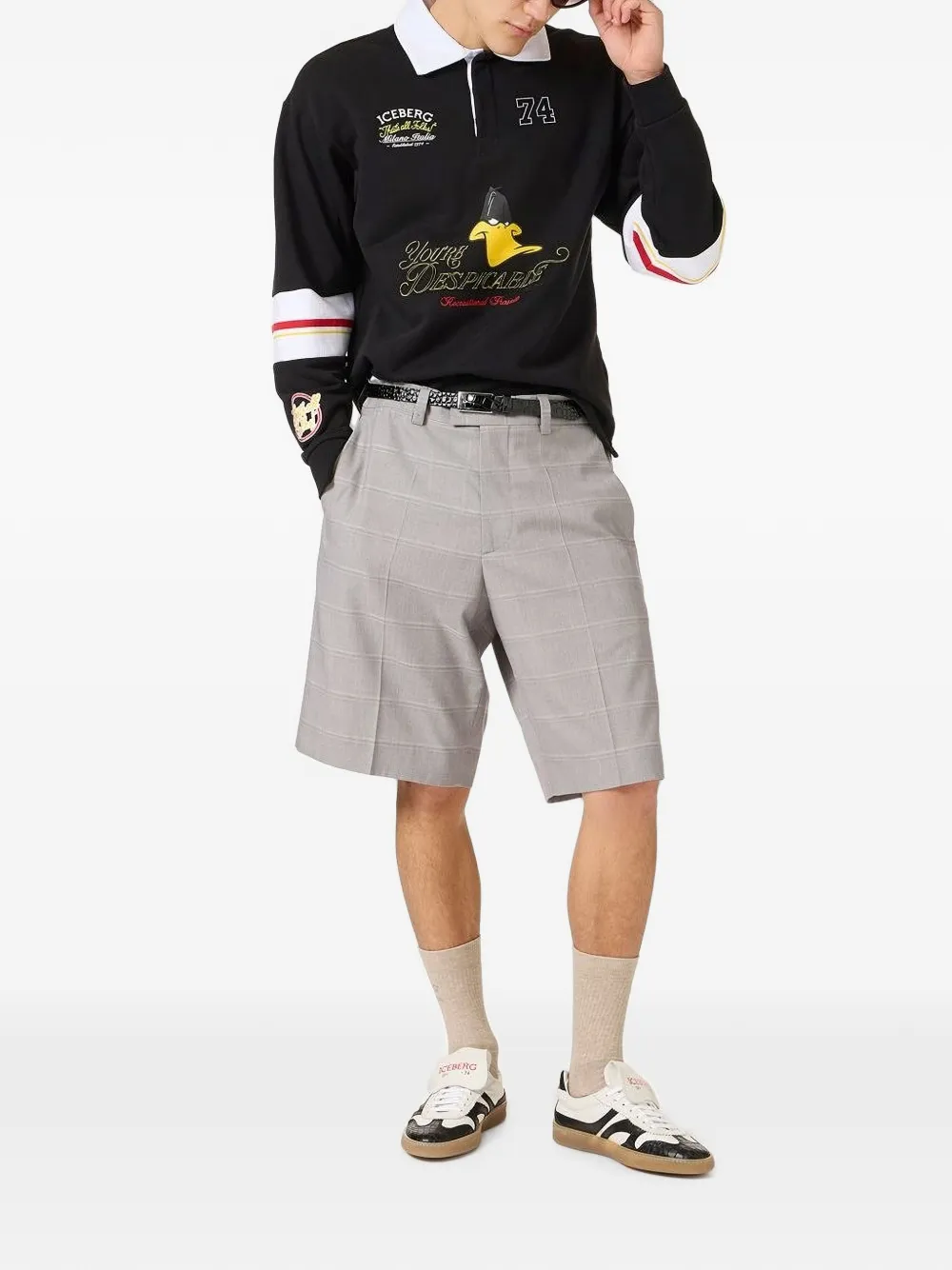 Iceberg Poloshirt met print en lange mouwen Zwart