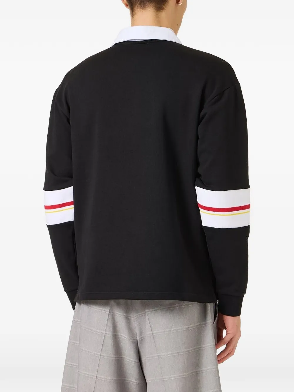 Iceberg Poloshirt met print en lange mouwen Zwart