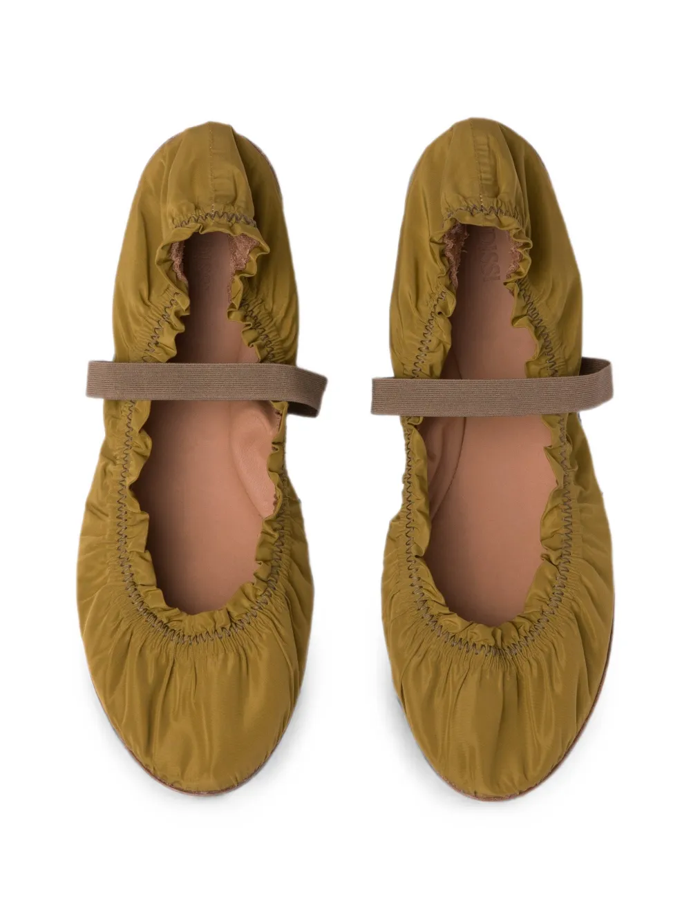 ODISSI Flora ballerina's met ruches Groen
