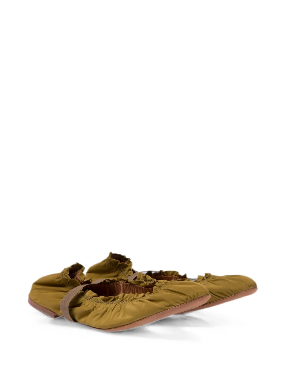 ODISSI Flora ballerina's met ruches Groen