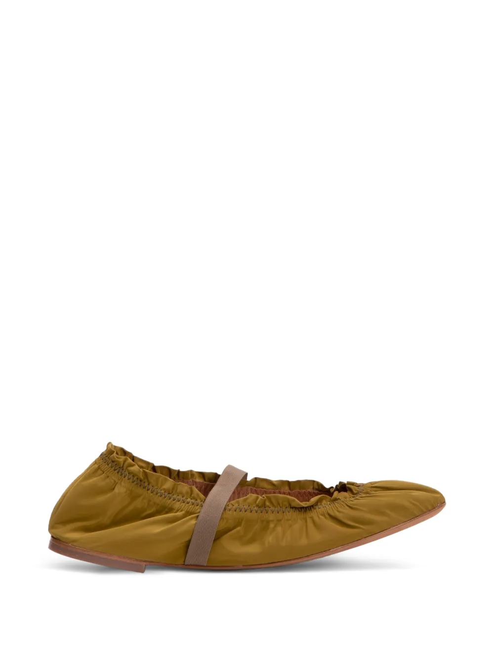 ODISSI Flora ruched ballet flats - Verde
