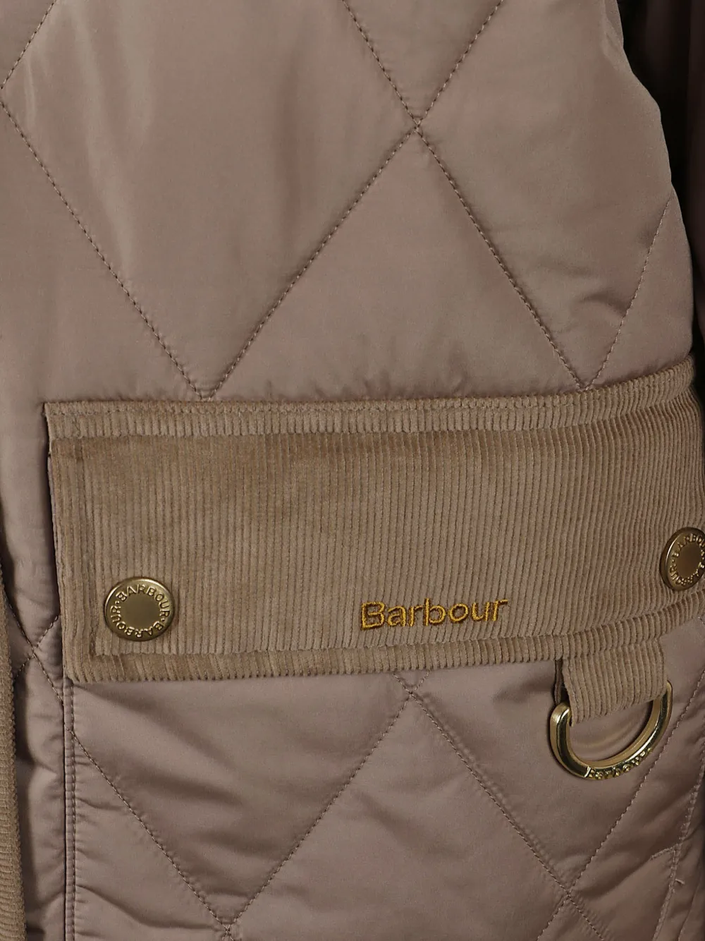 Barbour quilted corduroy-trim jacket Bruin