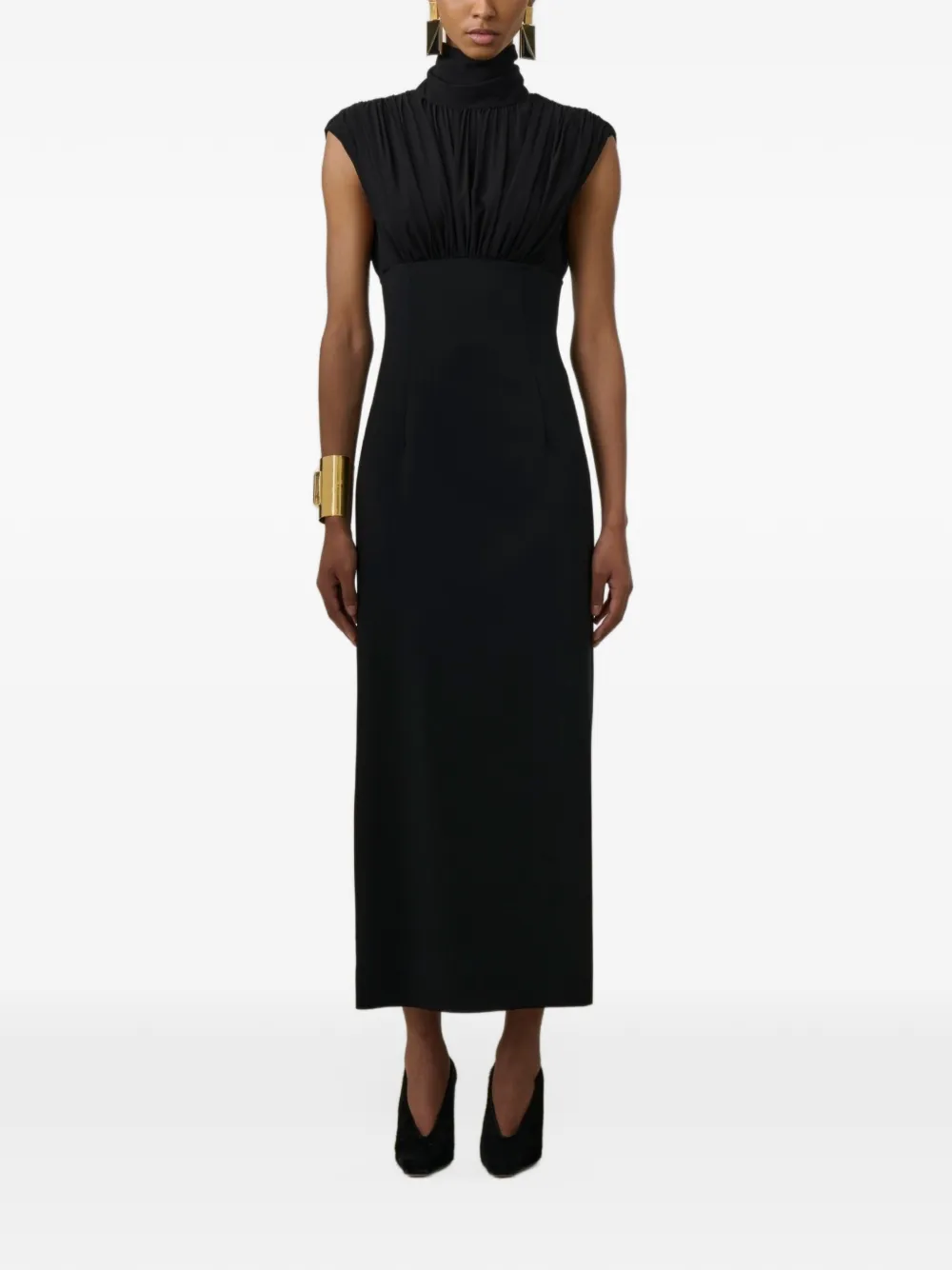 ARMARIUM Fosca ruched maxi dress Zwart