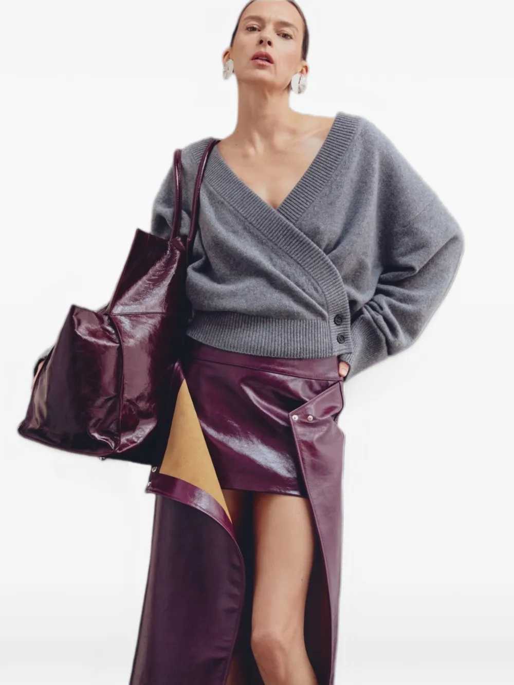 ARMARIUM Elenia wrap-style cardigan Grijs