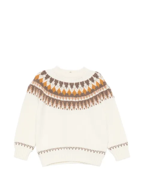 Moncler Enfant Fair-Isle-strikket sweater