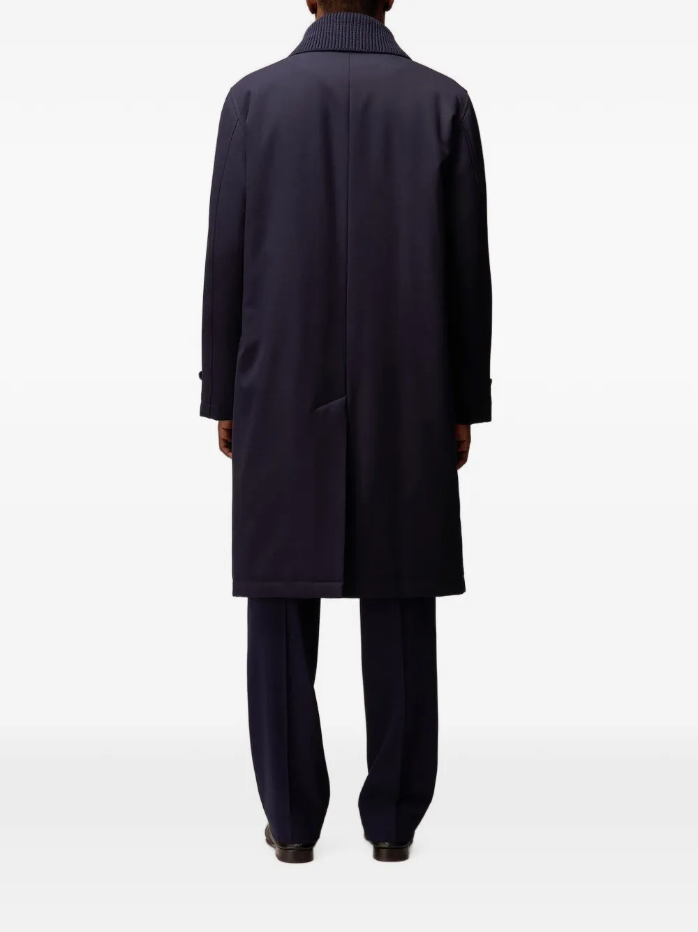 RETORI Jas van wol-gabardine met afneembare kraag Blauw