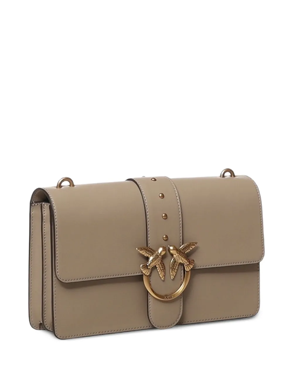 PINKO Love Birds schoudertas met studs Beige
