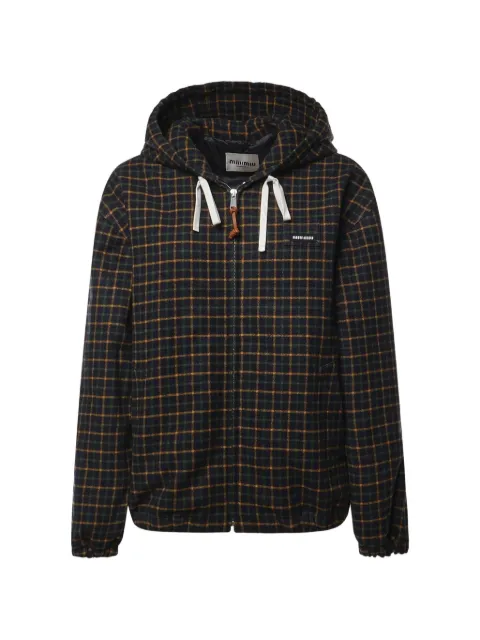 Miu Miu check-pattern hooded jacket