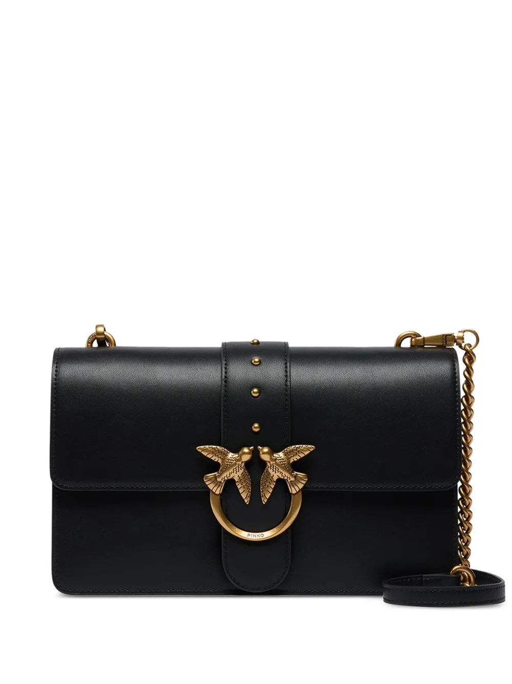 PINKO Love Bag One medium handbag in leather - Schwarz