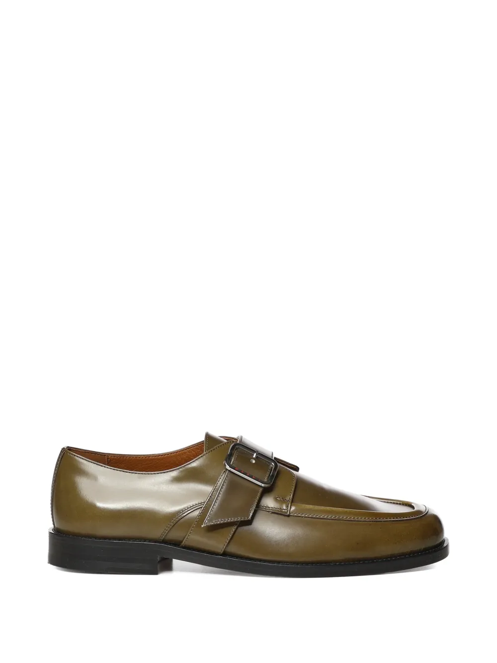 Marni buckle-fastening leather loafers - Verde