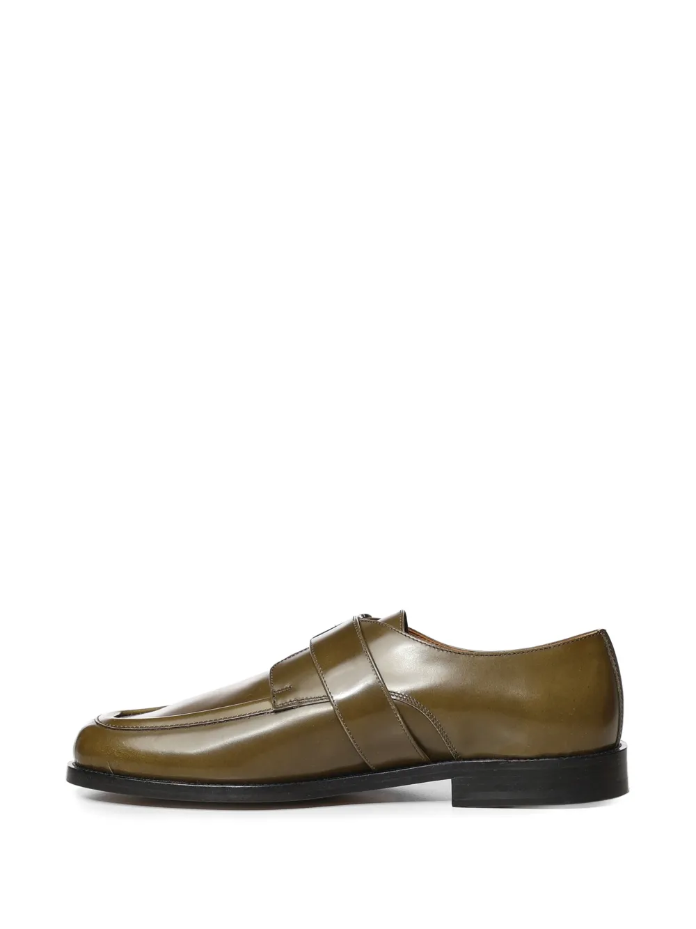 Marni buckle-fastening leather loafers Groen