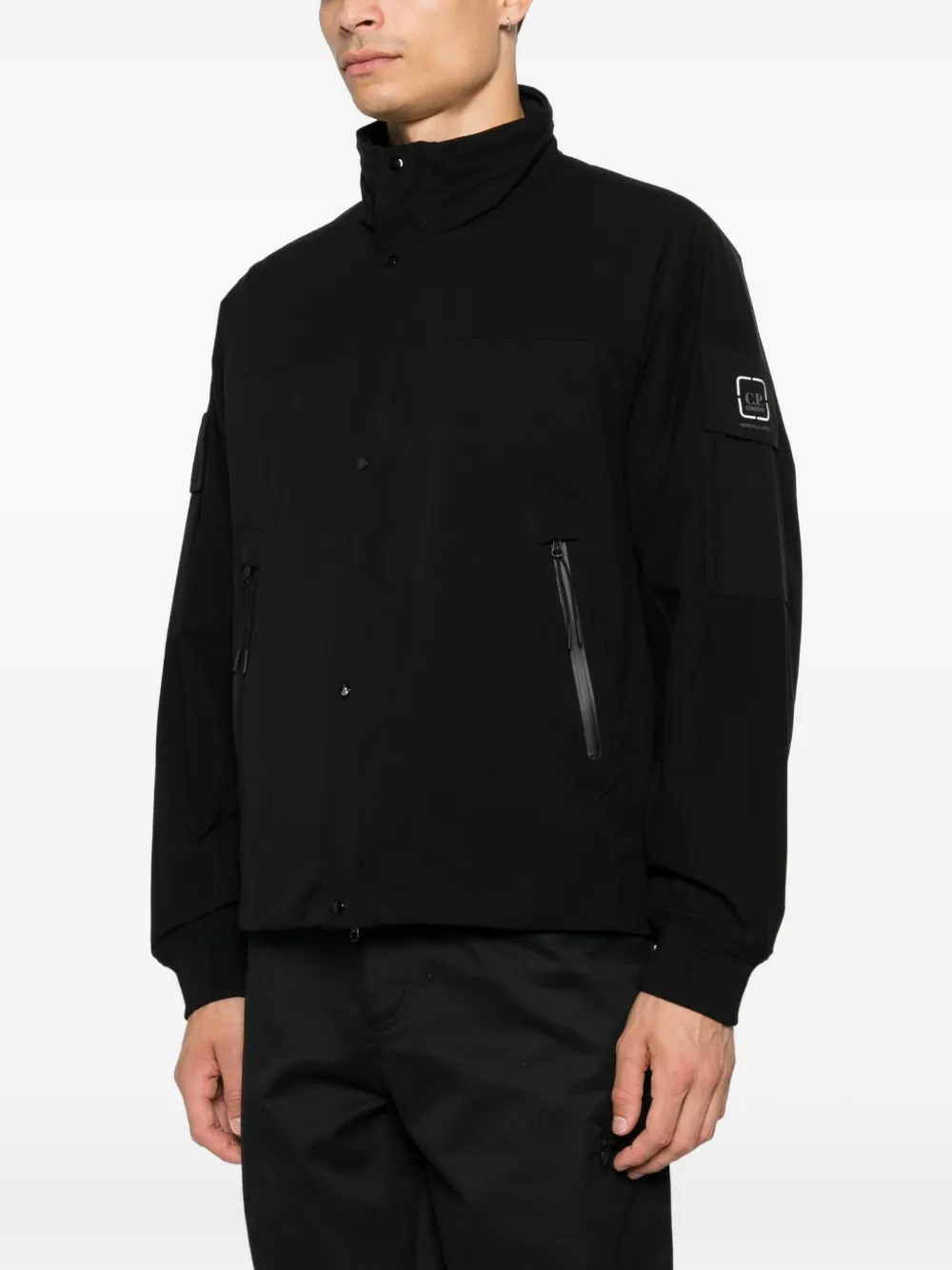 C.P. Company Metro-Tek jack met capuchon en logo-patch Zwart