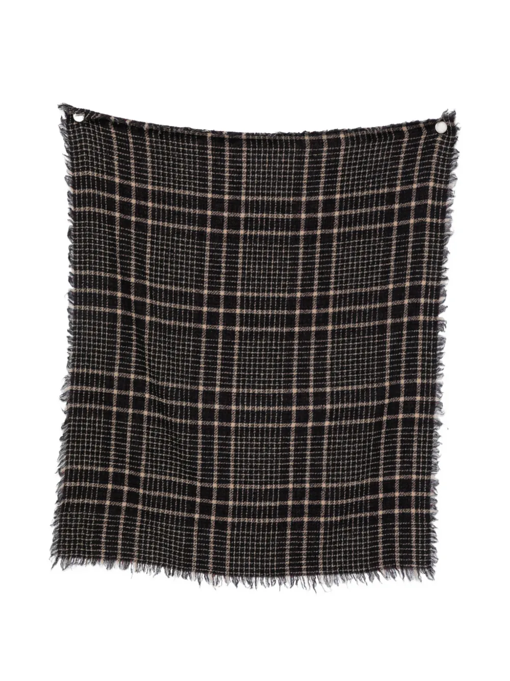 Faliero Sarti Little Perry check-pattern frayed-edge scarf - Nero