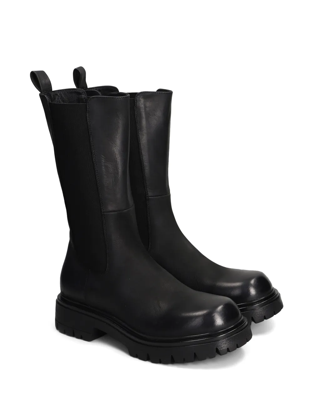 Elena Iachi Leren combat boots Zwart
