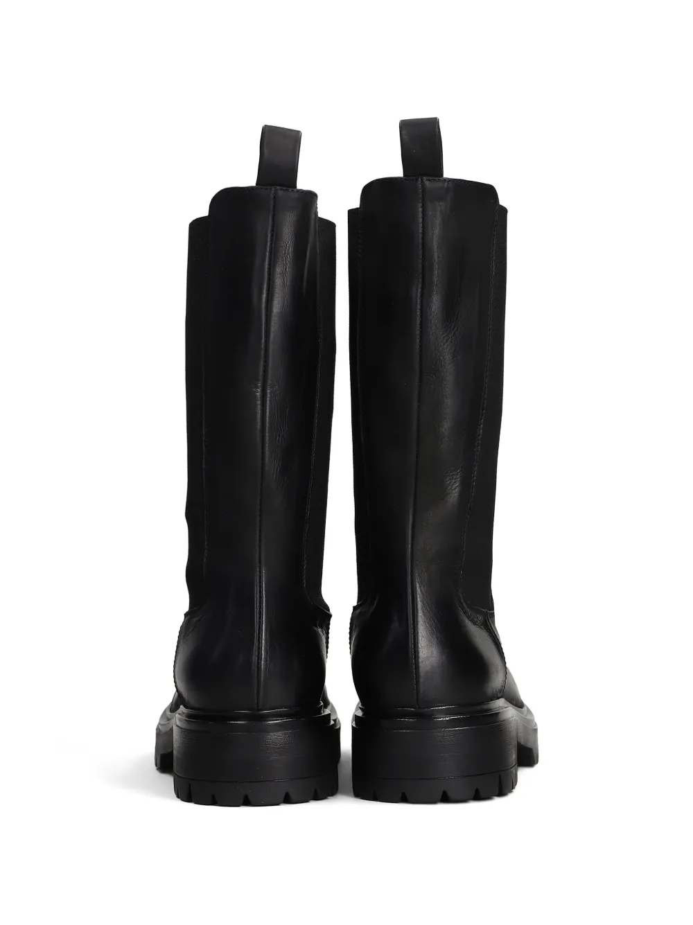 Elena Iachi Leren combat boots Zwart