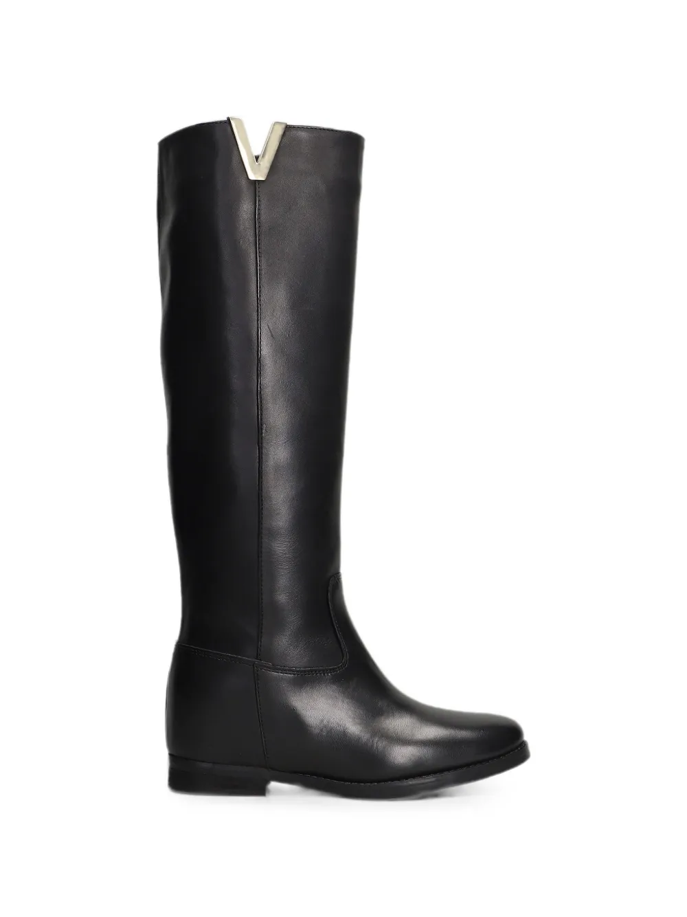 Julie Dee V-logo Knee-high Boots In Black