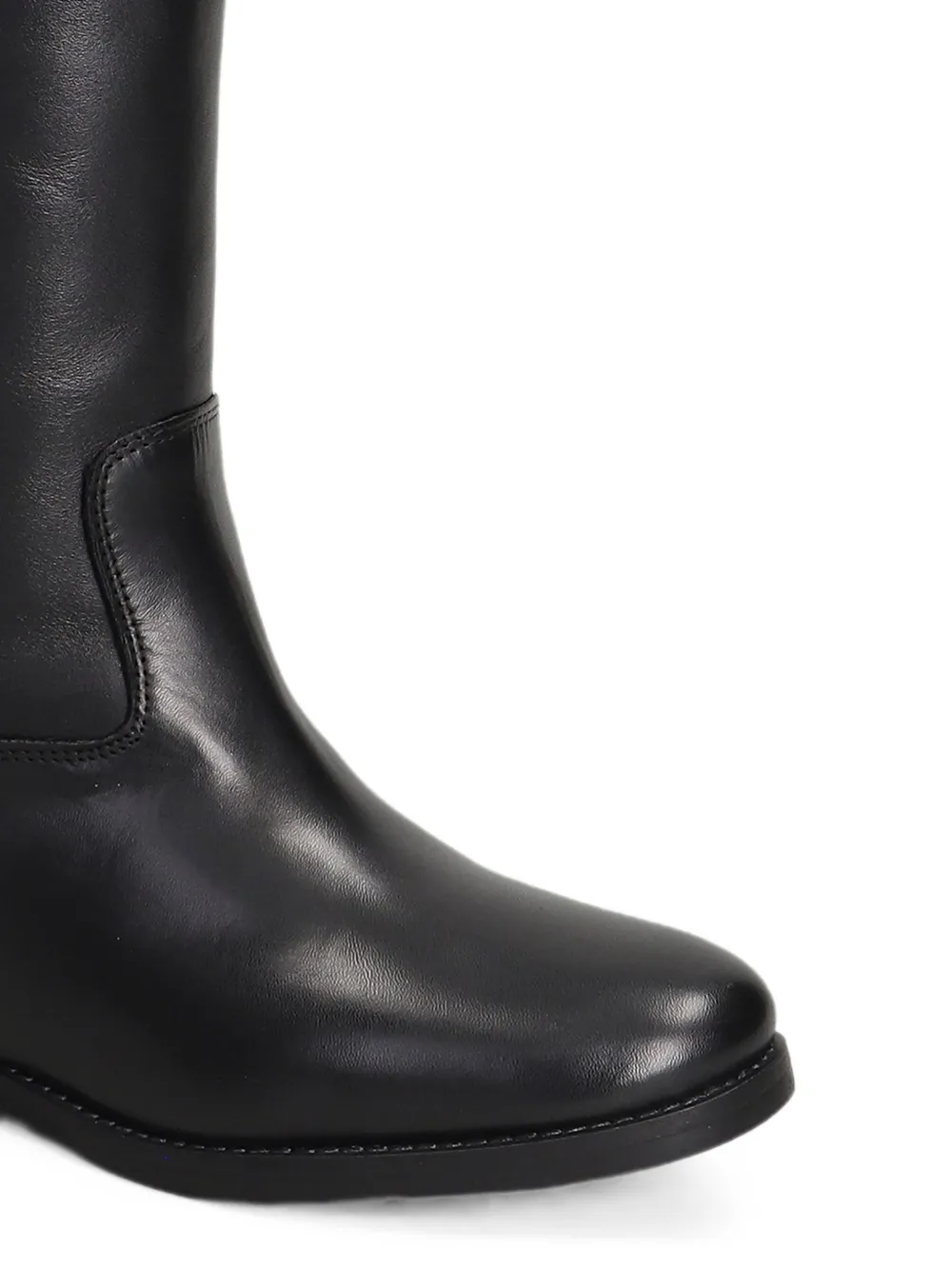 Julie Dee V-logo knee-high boots Zwart