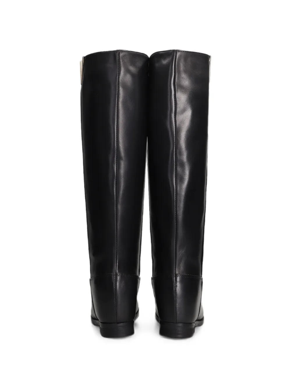 Julie Dee V-logo knee-high boots Zwart