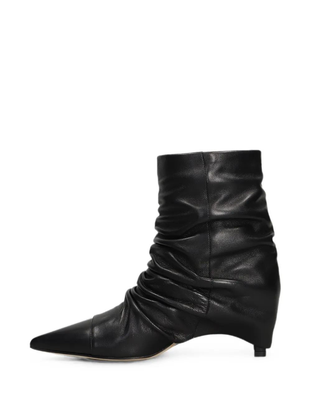 The Seller ruched pointed-toe ankle boots Zwart