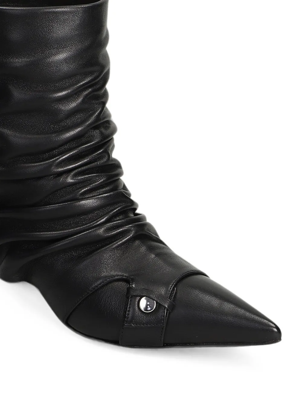 The Seller ruched pointed-toe ankle boots Zwart