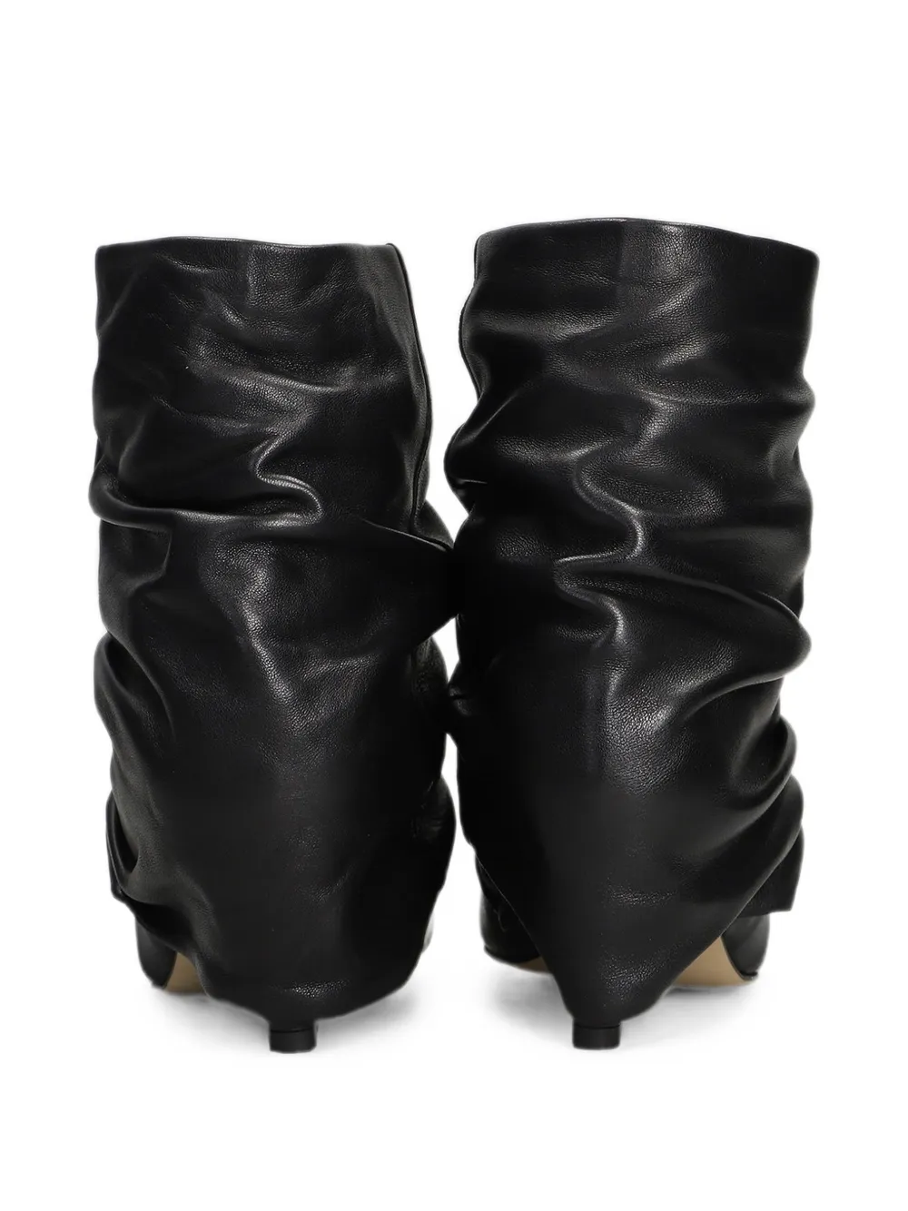 The Seller ruched pointed-toe ankle boots Zwart