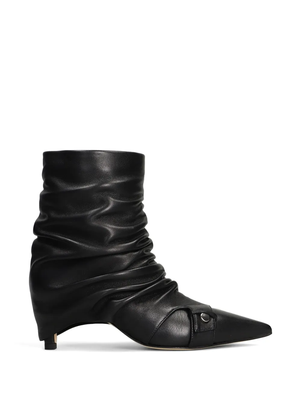 The Seller ruched pointed-toe ankle boots Zwart