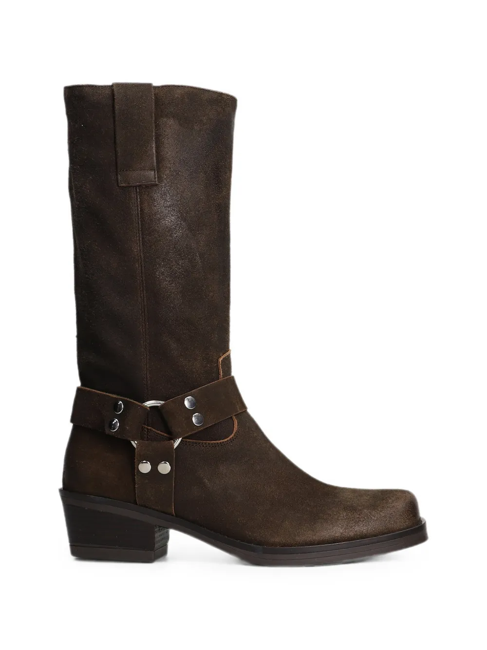 Julie Dee buckled harness biker boots Bruin