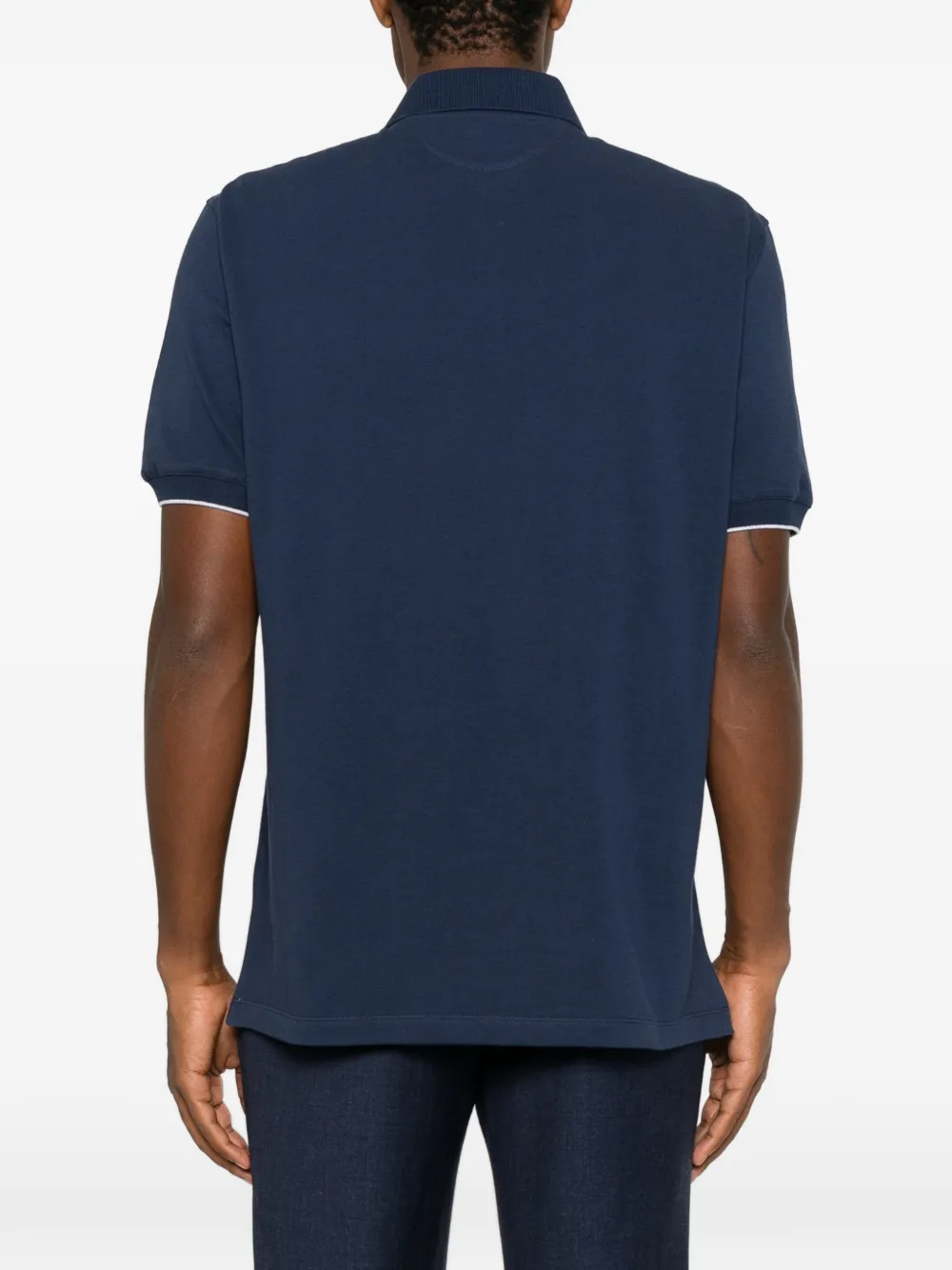 Brunello Cucinelli Poloshirt met geborduurd logo Blauw